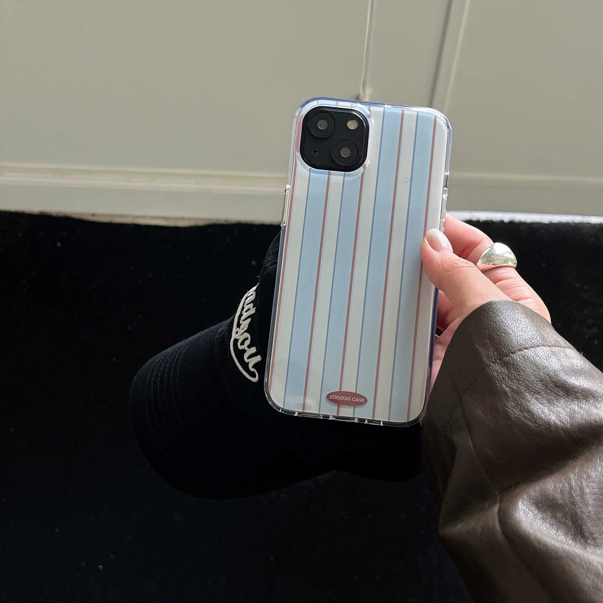 Blue Stripe iPhone Case with Retro Style