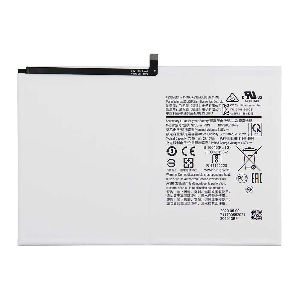 New Replacement Battery SCUD-WT-N19 For Samsung Galaxy Tab A7 T500 T505C Tablet Battery 6820mAh
