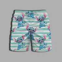 Men Swimsuit Beach Wear Gym Male Shorts for Women Bathing Suit Man Summer Men's Clothing Disney Pants Stitch Printing Whole Swim 1