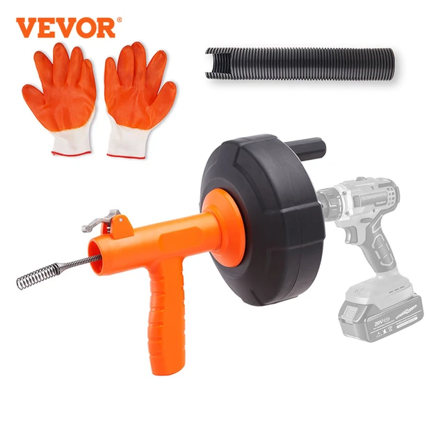 VEVOR Drain Auger 25Ft Plumbing Snake Auto/Manual Feed Pipe Snake Drain  Clog Remover for Kitchen Bathroom Shower Sink - AliExpress