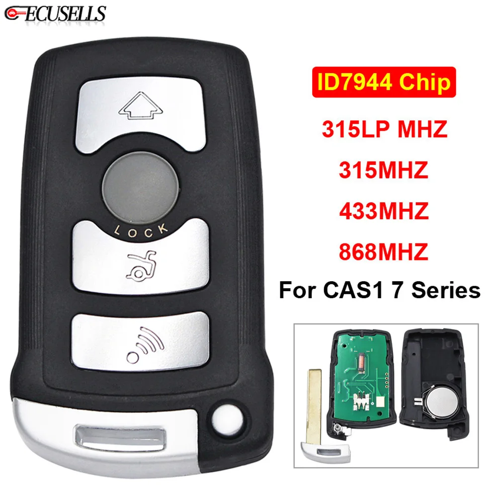 Ecusells 4B Smart Remote Car Key 315LP MHZ 315MHZ 433MHZ 868MHZ For BMW CAS1 7 Series E65 E66 with ID7944 Chip HU92 Uncut Blade
