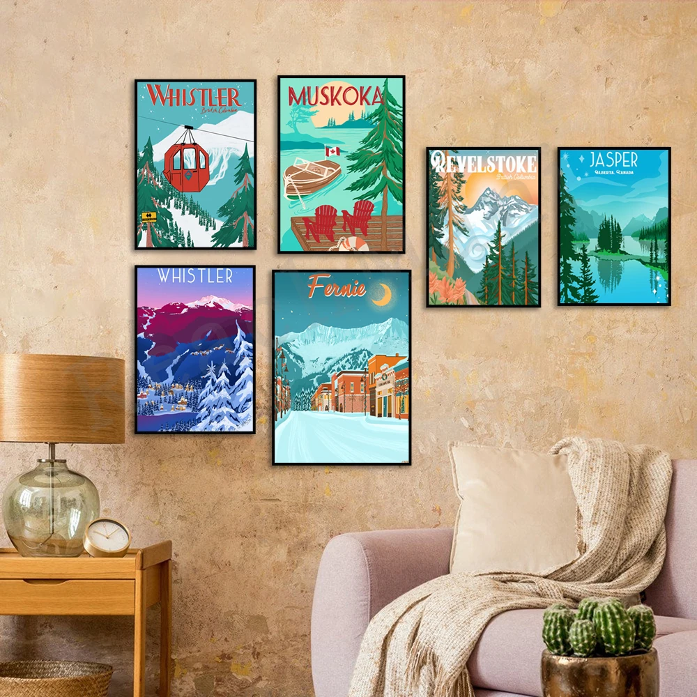 Whistler Poster, Niagara Falls, Quebec City, Vancouver