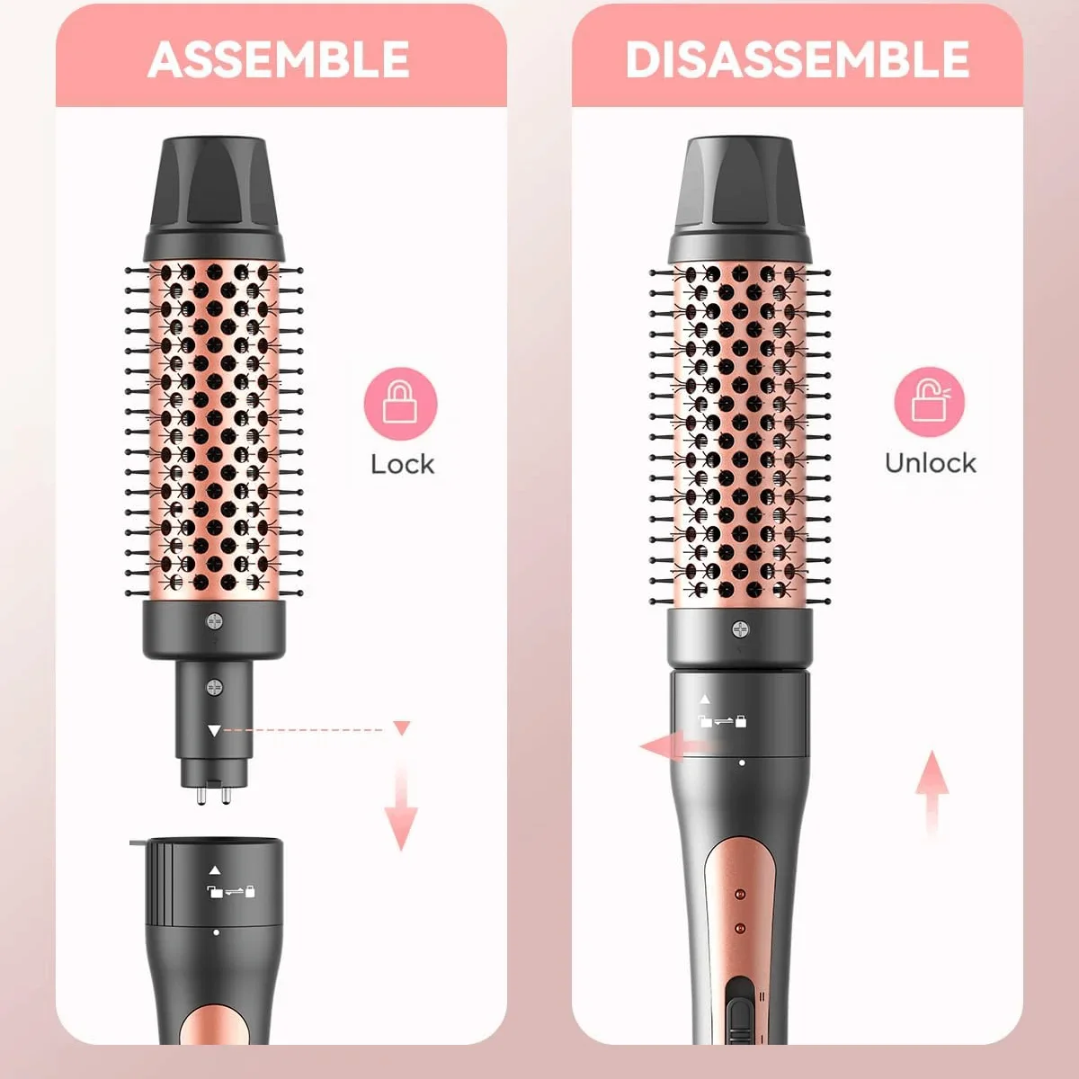 4 in 1 Curling Iron Equipped With Electric Hair Brushes Hot Air Comb Fast Heating Up Crimper Wand Curler Salon Curly Hair Iron 6