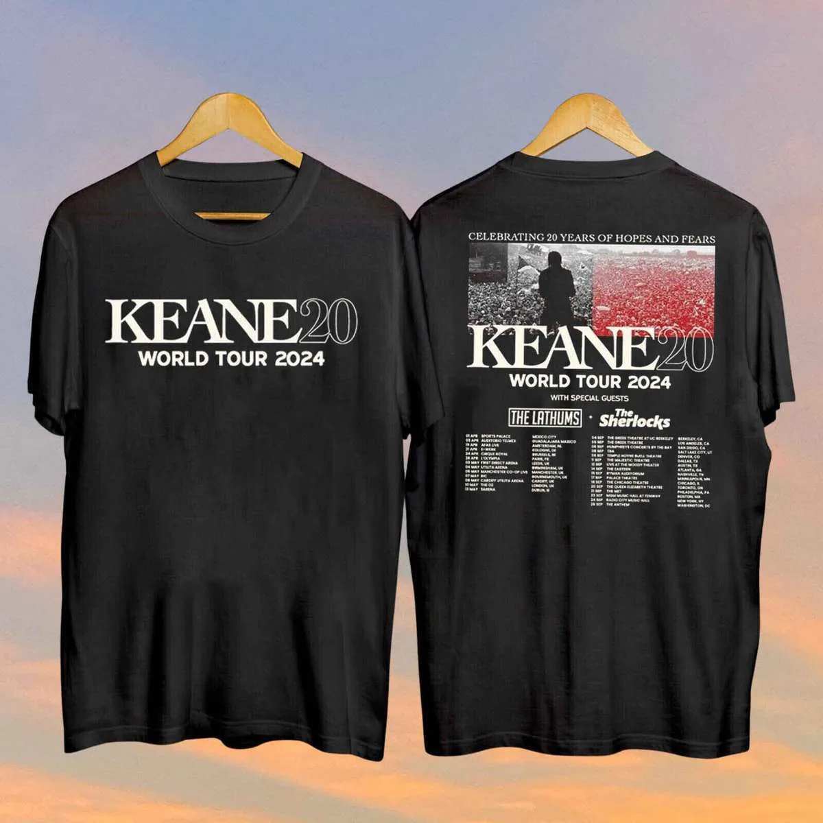 Рубашка kean20 World Tour 2024, дизайнерская рубашка Keane Fan, все размеры