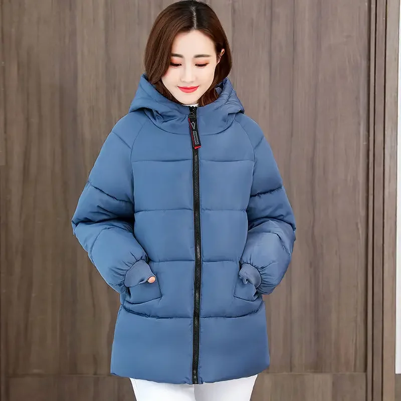 2023 Oversize 8XL Winter Coat Parkas Women Puffer Jacket Thick Warm Coat Long Sleeve Casual Loose Outerwear Snowwear Solid