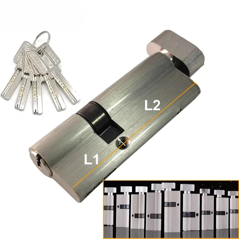 Special Security door Center asymmetry brass lock cylinder with knob aluminum alloy door Eccentric lock core height 32mm