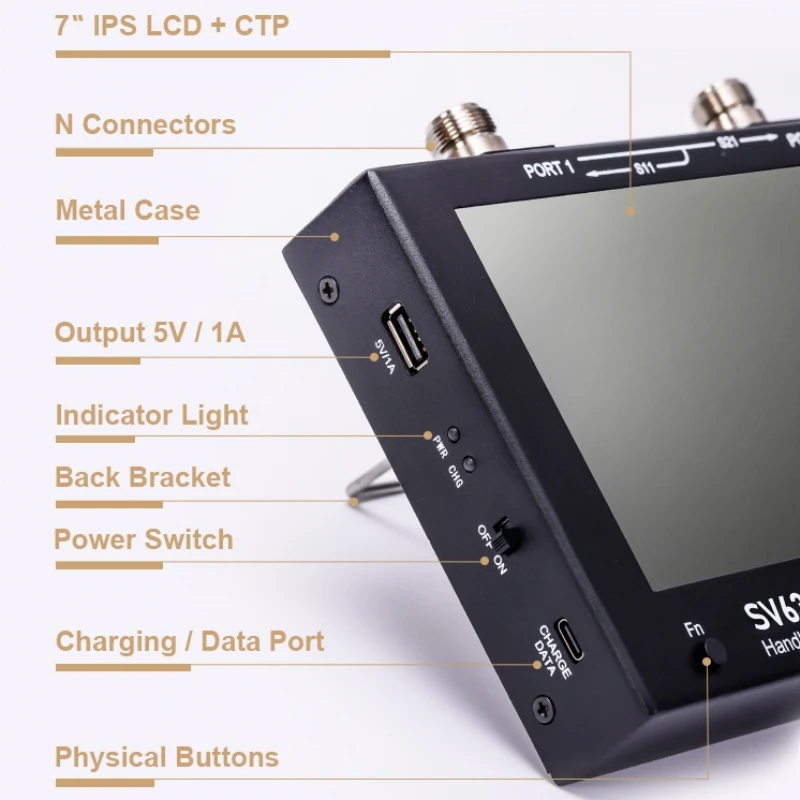 New SV6301A 7 inch 6.3GHz HF VHF UHF Vector Network Analyzer Antenna Analyzer SWR VNA Update of NanoVNA 4