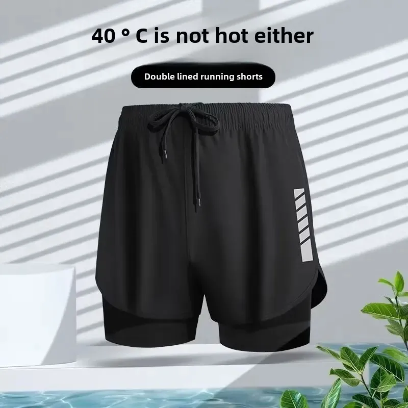 Men Swimsuit Anti-Embarrassing Double-Layer Quick-Dry Bathing Underwear Loose-Fit For Men
