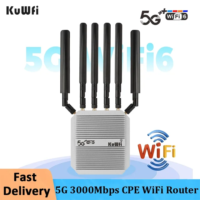 3000Mbps 5G Router with SIM Card Slot Dual Band 5GHz 2.4G CPE WiFi Router Long Range 1