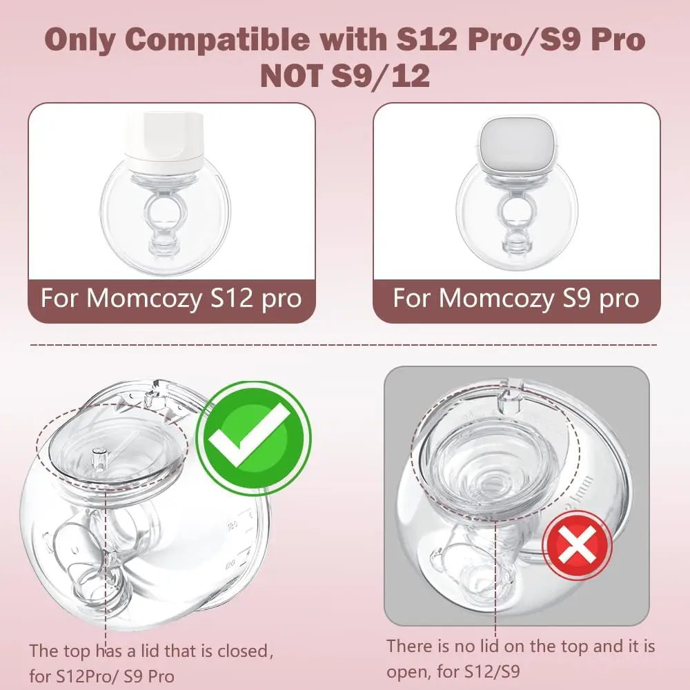 Beast Pump Full Set Milk Collector Cup 24mm Only Compatible with Momcozy S12 Pro/S9 Pro Breast Pump Replacement，NOT for S9/S12 3