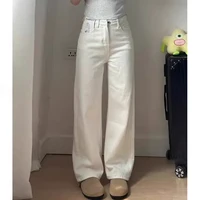 2025 Classic Fashion Girls High Waist Jeans Pants Lady Korean Casual Denim Trousers Female Baggy Straight Leg Pants