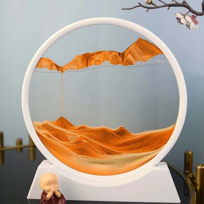 창의적인 모래 그림 장식품 고급 데스크탑 장식 와인 캐비닛 스트레스 해소 모래시계 그녀를 위한 선물 거실 장식