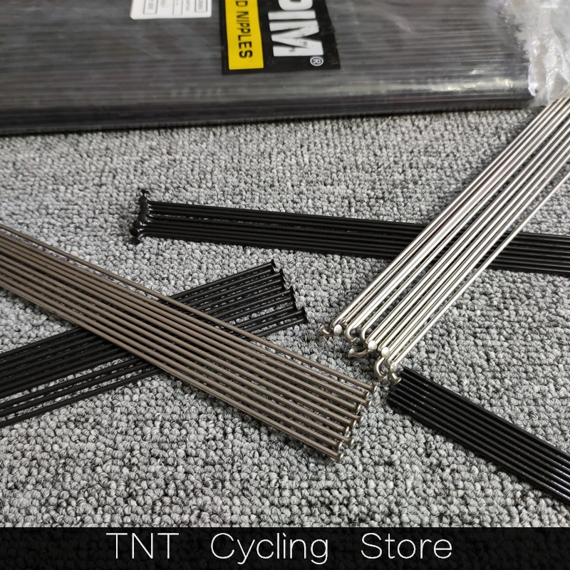 SAPIM 2.0mm 자전거 스포크 라운드 J형 벤드/스트레이트 풀 헤드 100-310mm 자유 선택 자전거 스포크 블랙 구리 캡 포함