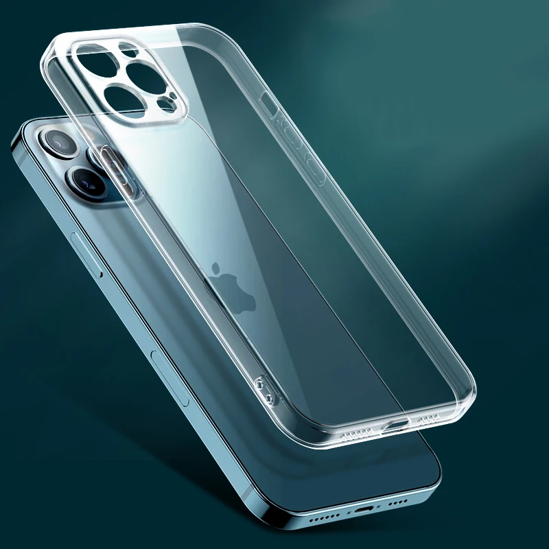 Capa de telefone de silicone transparente para iPhone, tampa traseira macia para iPhone 11, 12, 13, 14, 15 Pro Max, 13 Mini, X, XS Max, XR, 8, 7, 6 Plus