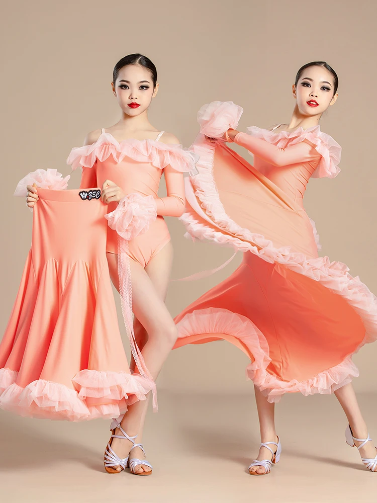 Modern Dance Dress Children Women Ballroom Dance Dress Modern Competition Performance Ballroom Clothes