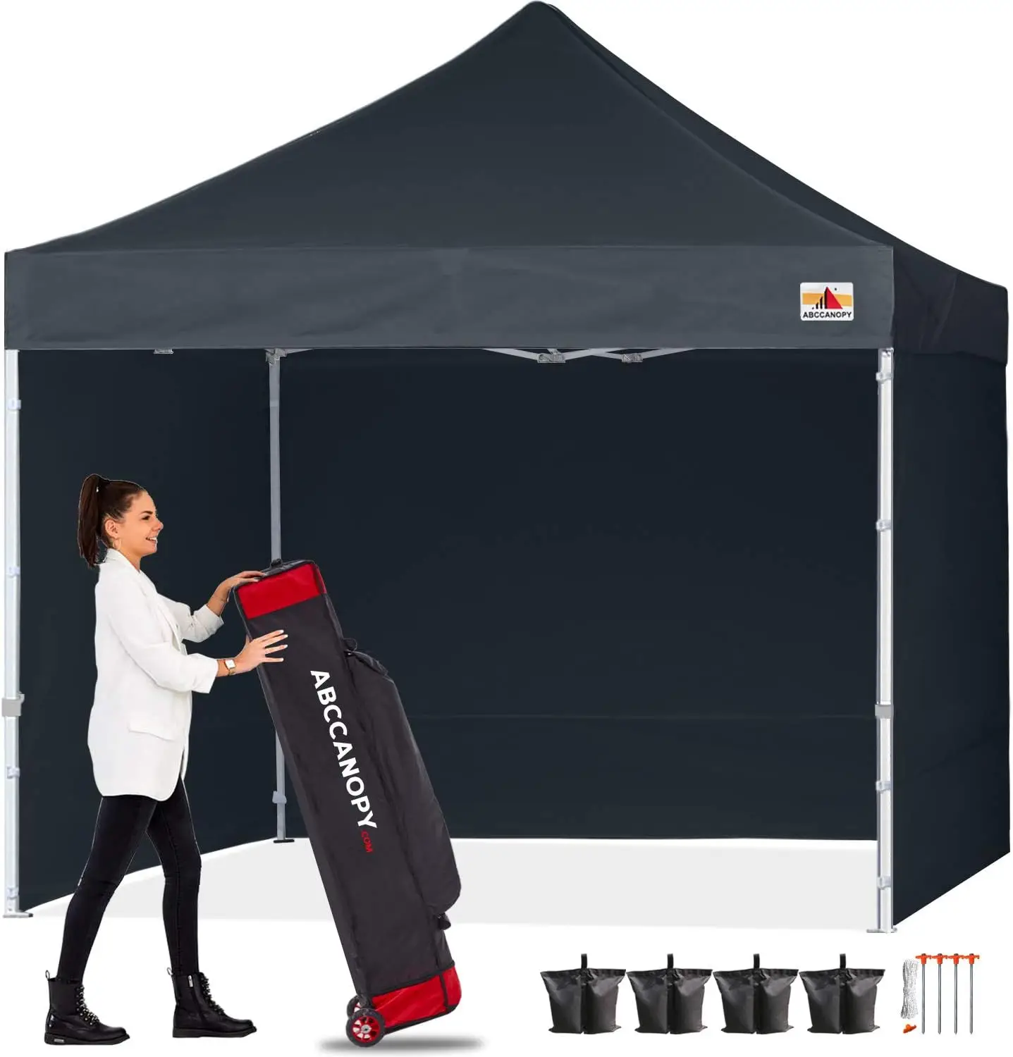

ABCCANOPY Easy Pop Up Canopy Tent with Sidewalls 10x10 Commercial -Series