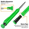 Solid Carpenter Pencil Set Built-in Sharpener Mechanical Pencil Marking Tool Kit with 6 Refill Leads for Woodworking Architect 4