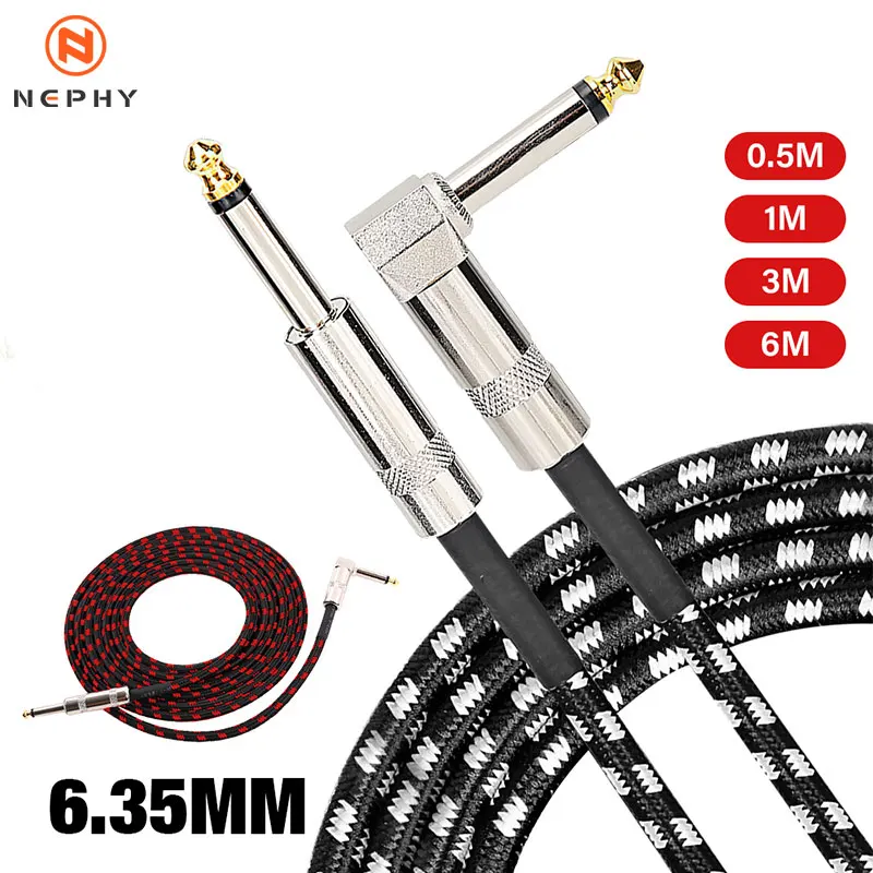 6ft Noiseless Instrument Cable - 1/4" Gold Plated Jacks For Guitar, Bass, Amp, Keyboard