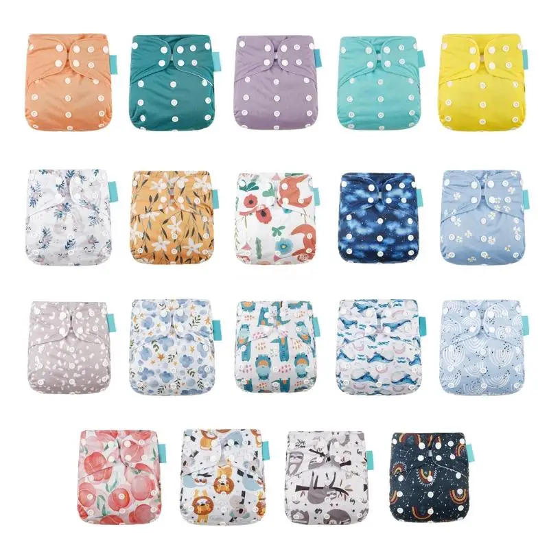 

Adjustable Reusable Newborn Baby Cloth Diaper Cover Kids Boys Girls Multicolored Cartoon Washable Pocket Nappies Training for