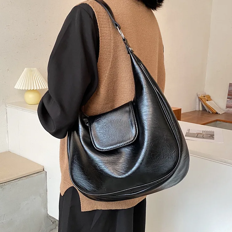 

Simple Solid Large Women Shoulder Bag 2023 High Quality Soft Leather Tote Bag Female All-match Luxury Designe Handbag