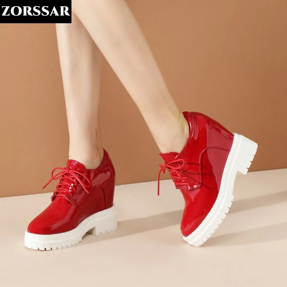 

2024 Women's Spring Shoes Heel New Lady Casual Women Sneakers Leisure Platform Wedge Height Increasing Women's Vulcanize Shoes