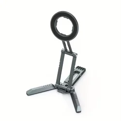 MagSafe Magnetic Folding Desk Mount with Arca Type Tripod Base - Aluminum Alloy Bracket (Silver)