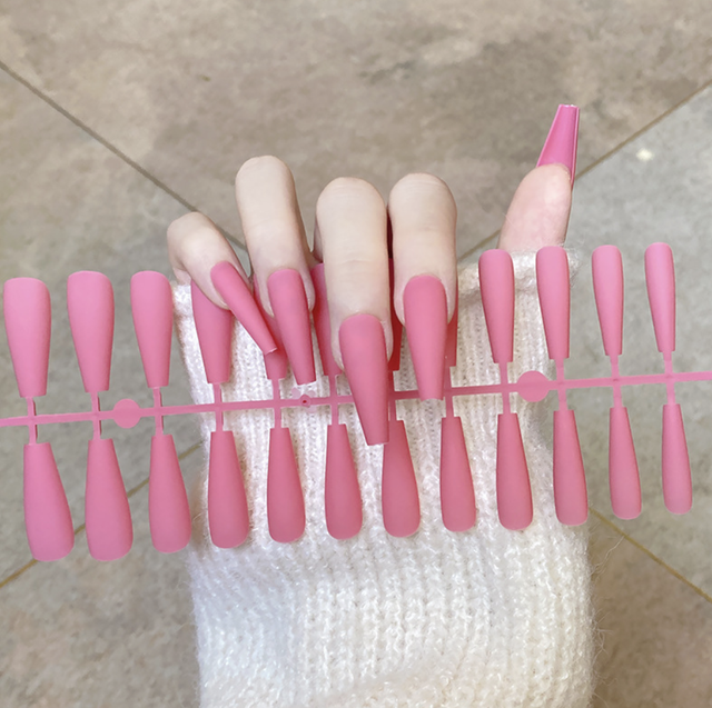 Matte Super Long Coffin False Nail Artificial Fingernails Fake Nails Nail Beauty Finger Manicure Free Shipping Items
