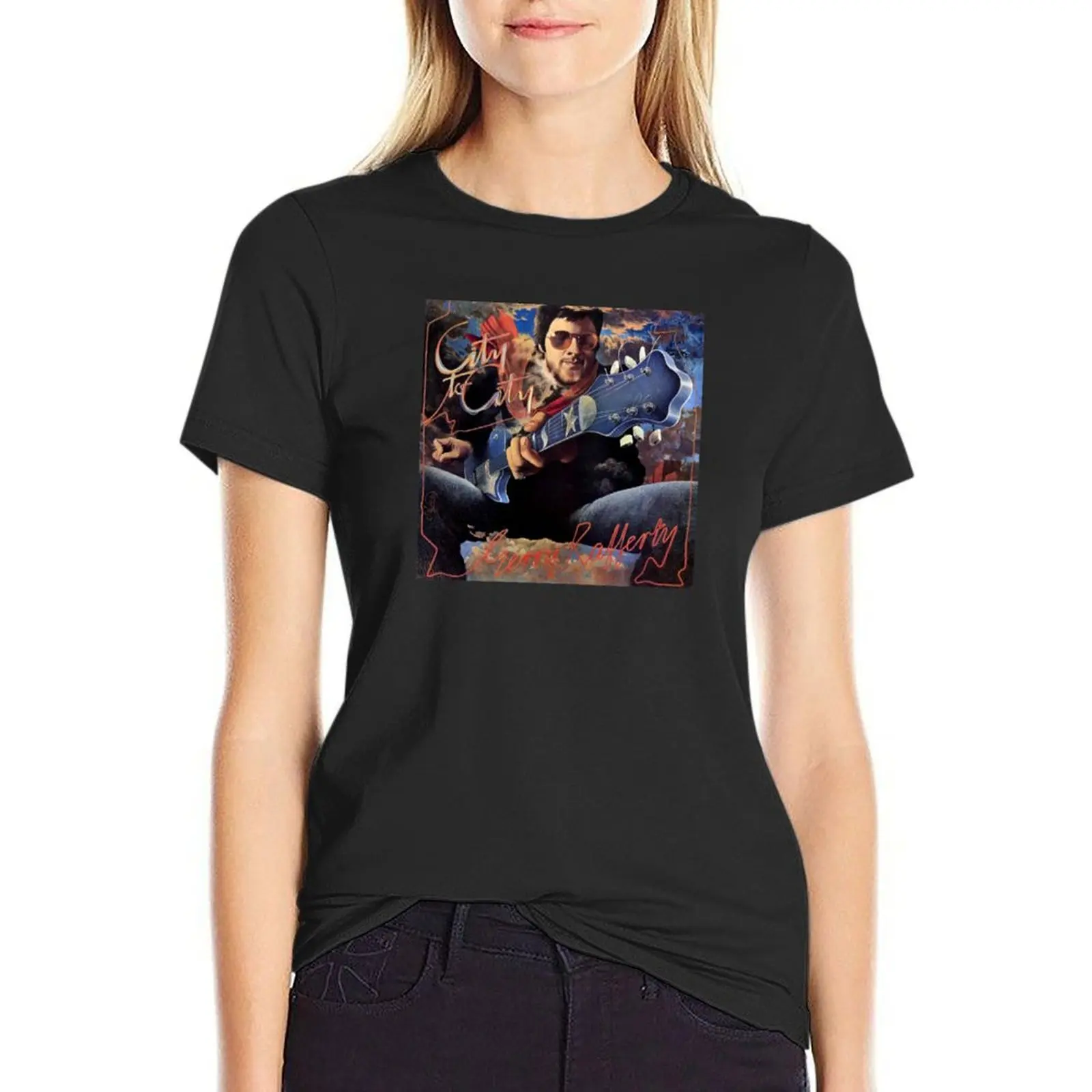 

Gerry Rafferty: City To City T-shirt cute tops plus size tops t-shirts for Women graphic tees funny