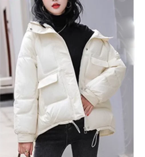 

2023 Fashion Hooded loose short down coat Winter