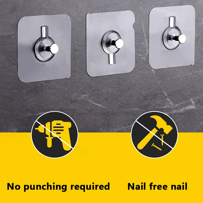 Strong Adhesive Hooks Picture Frame Holder Poster Photo Clock No Drilling Hooks Waterproof Kitchen Bathroom Hanger Screw Hooks 2