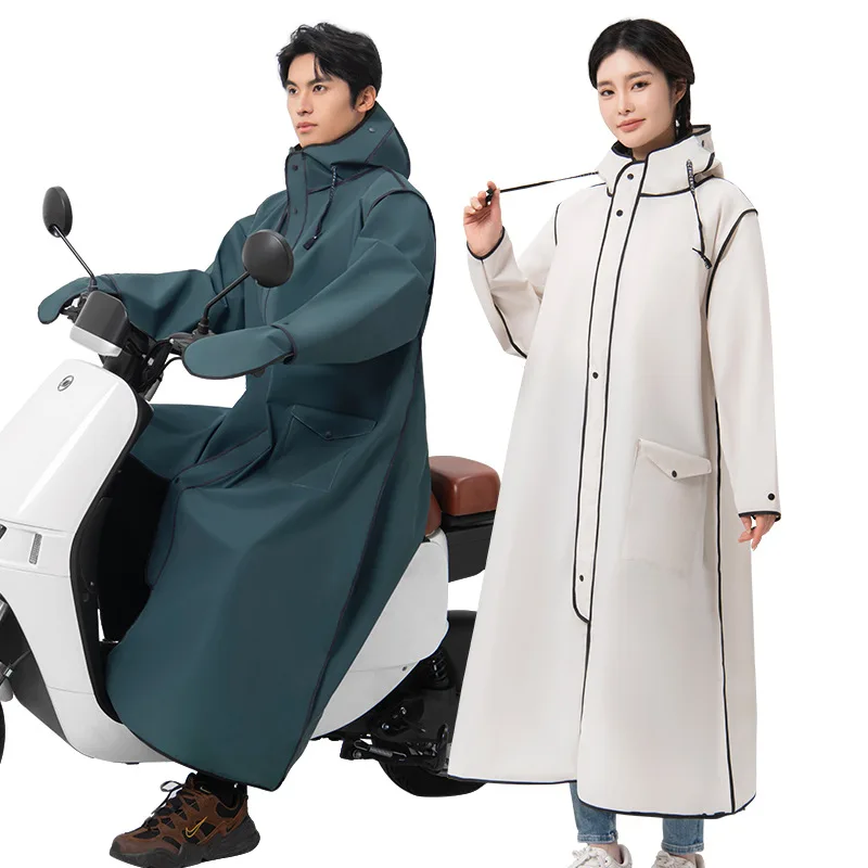 Thickened Raincoat Full Length Double Brim Poncho Summer Outdoor Backpack Riding Poncho Impermeable Motociclista Motorcycle Raincoat