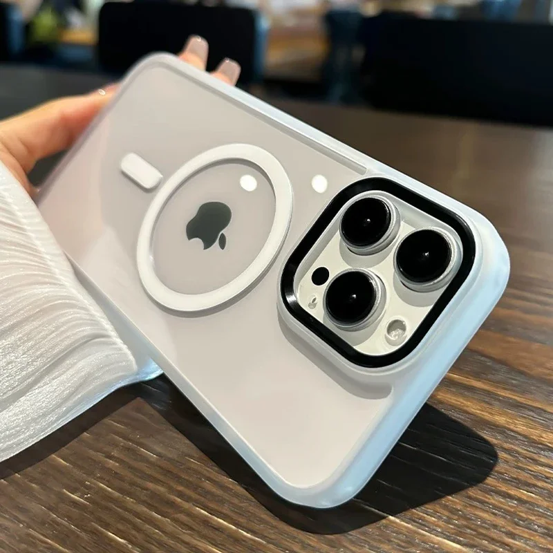 Magnetic Luxury Clear Armor Case with Wireless Charging Compatibility & Shockproof Bumper