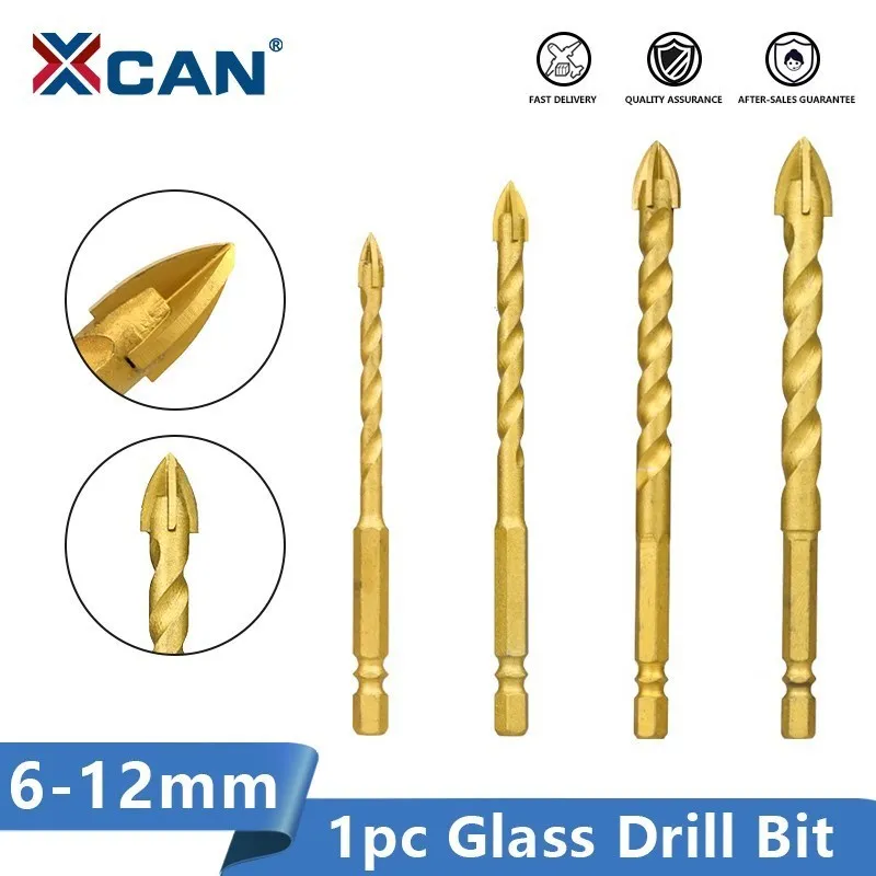 XCAN Hole Opener 6-12mm Cross Hex Tile Drill Bit Brick Alloy Triangle Bit Hole Cutter for Glass Ceramic Concrete Drilling Tool
