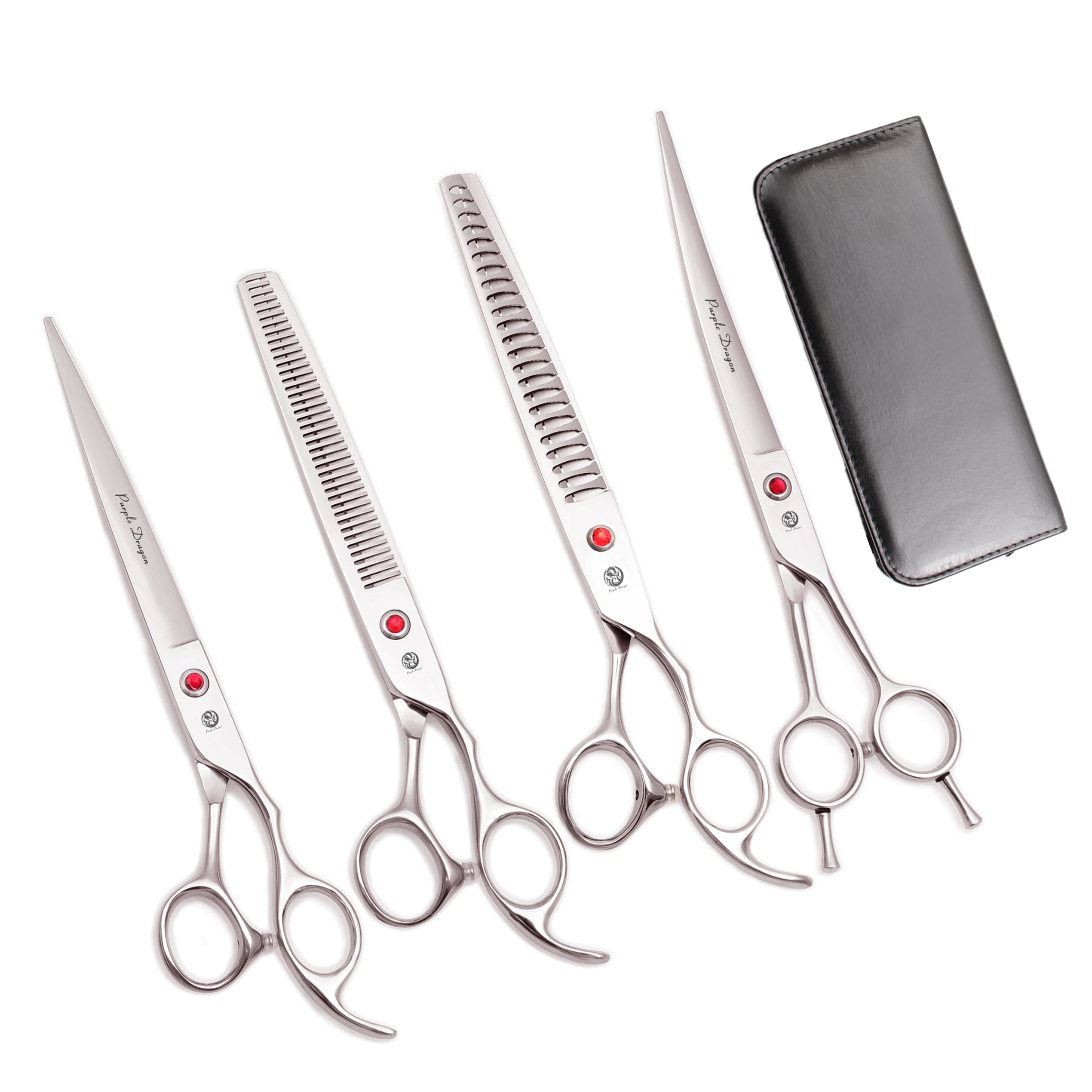 Purple Dragon 8 Inch Dog Grooming Scissors Thinning Shears Professional Cat Pet Scissors Hair Comb Cutting High Quality Z3015-b 6