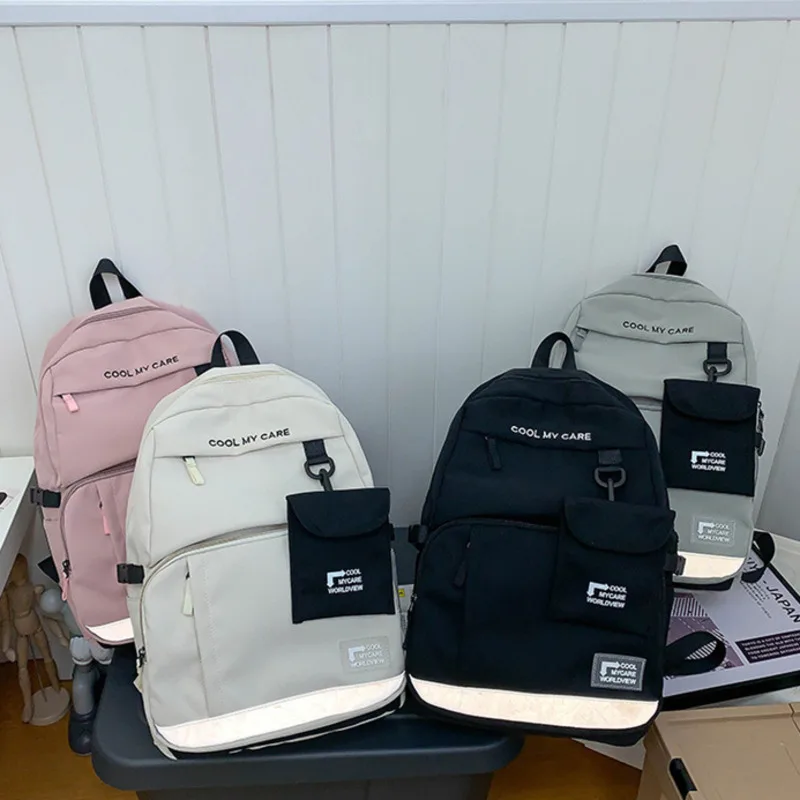 

Backpack female Korean version tooling college student bag trendy fashion leisure travel couple backpack male backpack women