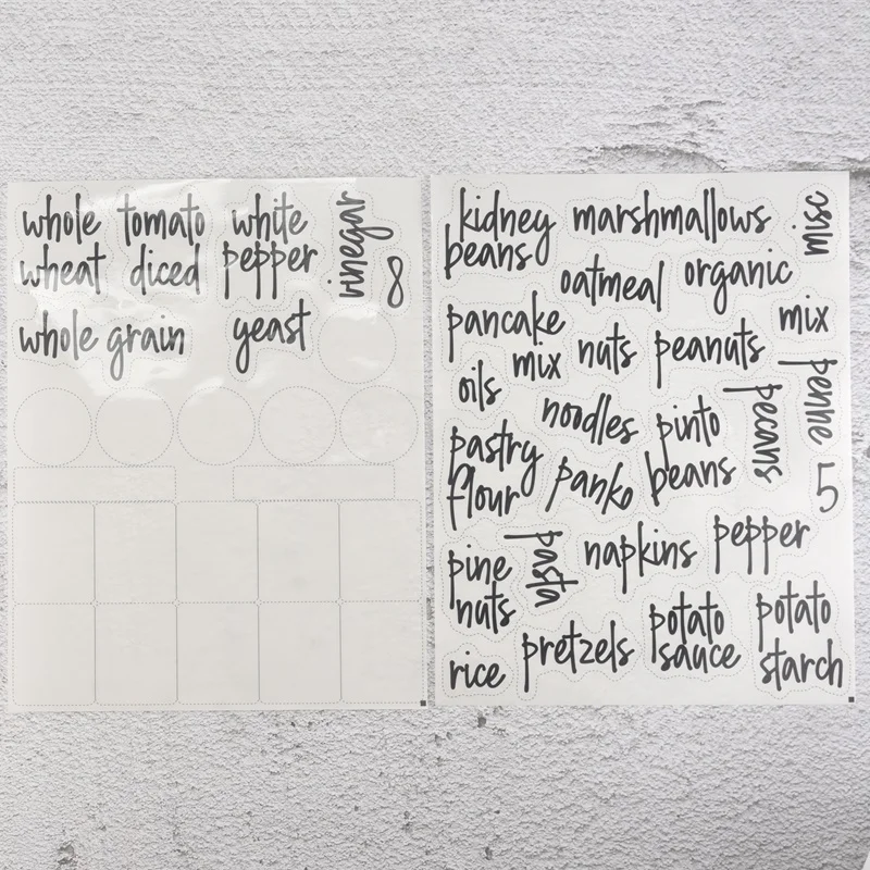 168PCS Pantry Label Printed Home Containers Jars Bottles Tags Waterproof Transparent Self-Adhesive Food Label Stickers