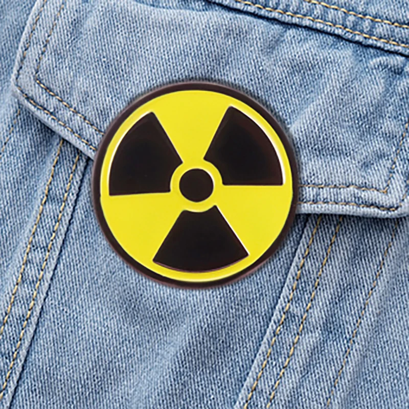 

Attention! Radiation Enamel Pins Custom Physics Brooches Lapel Badges Scientist Jewelry Gift for Friends