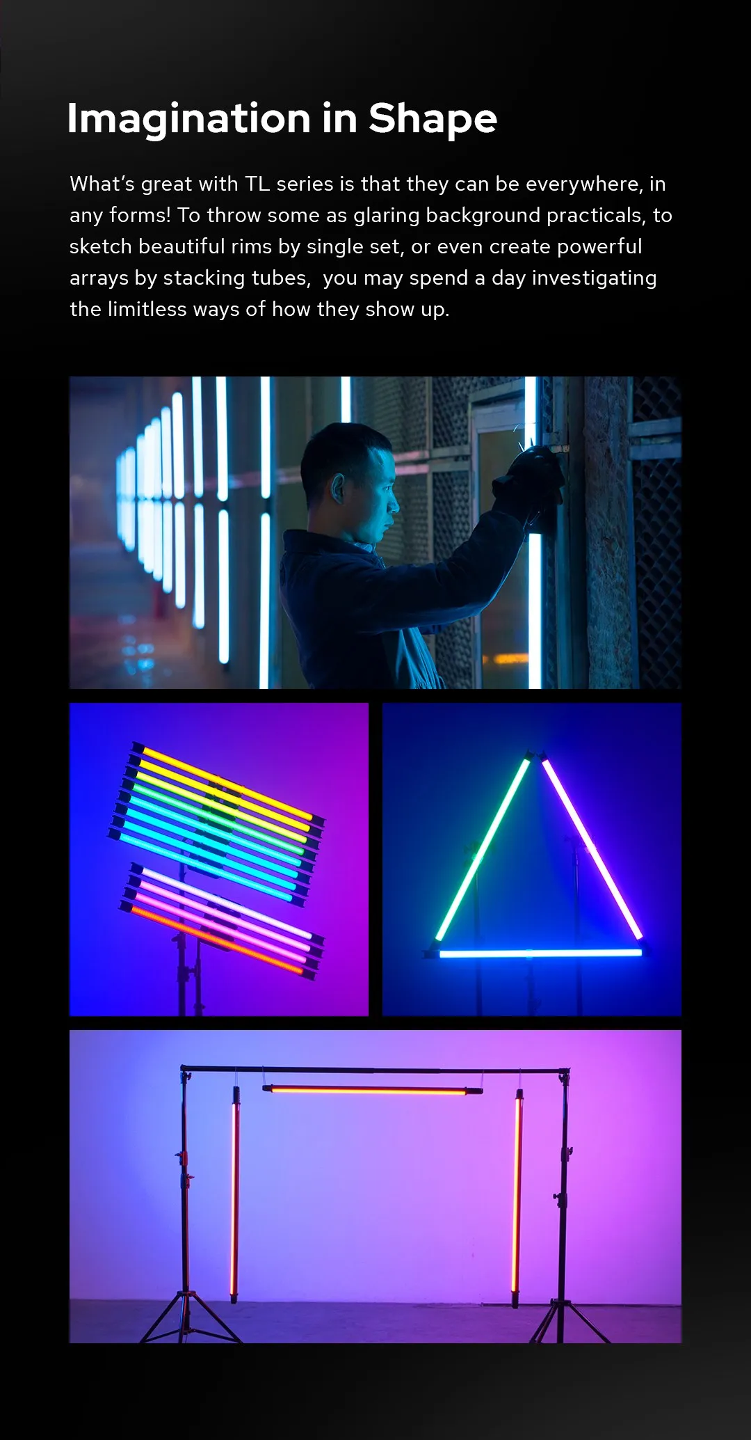 TL120 TL120-K4 RGB Color Pavo Tube Light Photography Handheld Stick Light with A