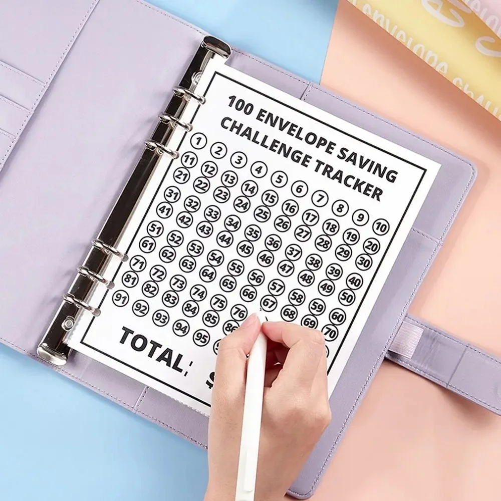 100 Envelope Cash Savings Challenge Saving Challenge Envelop Book Budget Envelope Financial Assistant A5 Size Cash Binder cash savings envelope