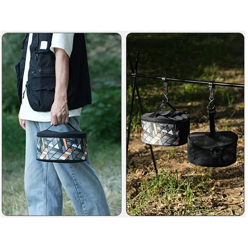 Outdoor Hiking Plate Dish Bowl Storage Bag BBQ Dinnerware Organizers for Picnics