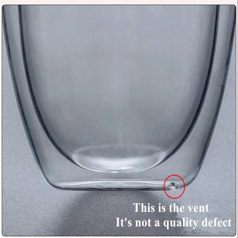 350ML Double Wall Glass Cup Transparent Handmade Heat Resistant Tea Drink Cup MINI Whisky 100 Centigrade Espresso Coffee