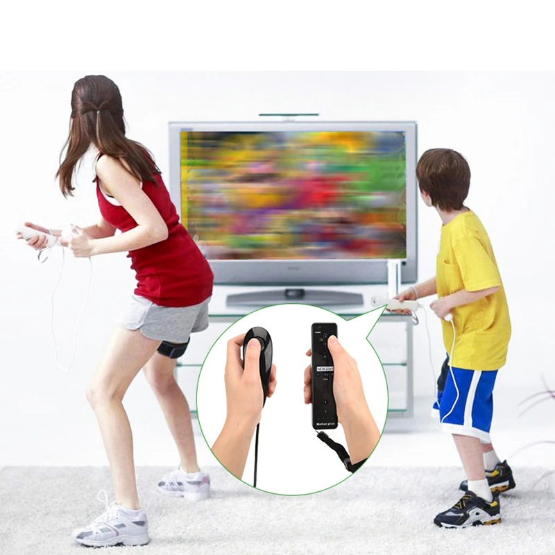 2 in 1 For Nintendo Wii Motion Plus Remote Controller Wireless Gamepad Game Controller For Wii Nunchuck Remote Controle Joystick