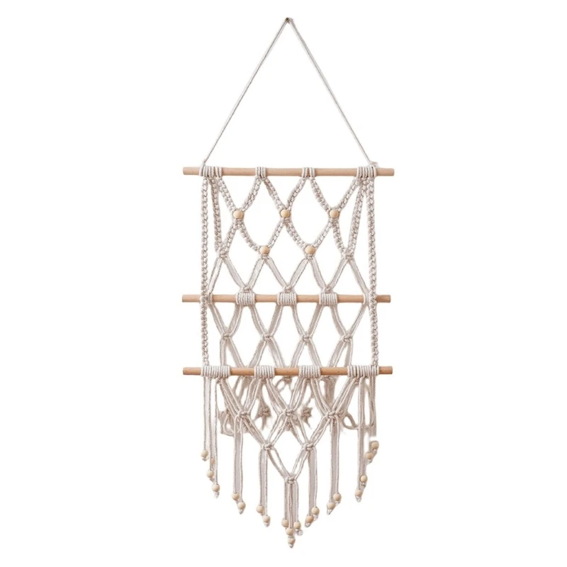 

Versatile Wall Shelf Hand Woven Fringe Tapestry Rack Wall Hangings Shelf for Plant Holder Hangers