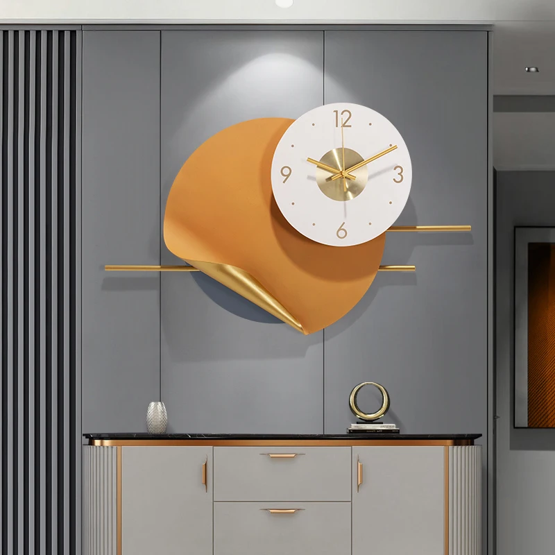 

Modern Creative Fashion Luxury Wrought Iron Wall Clock Cafe Restaurant Wall Hanging Crafts Home Dining Room Wall Sticker Decor