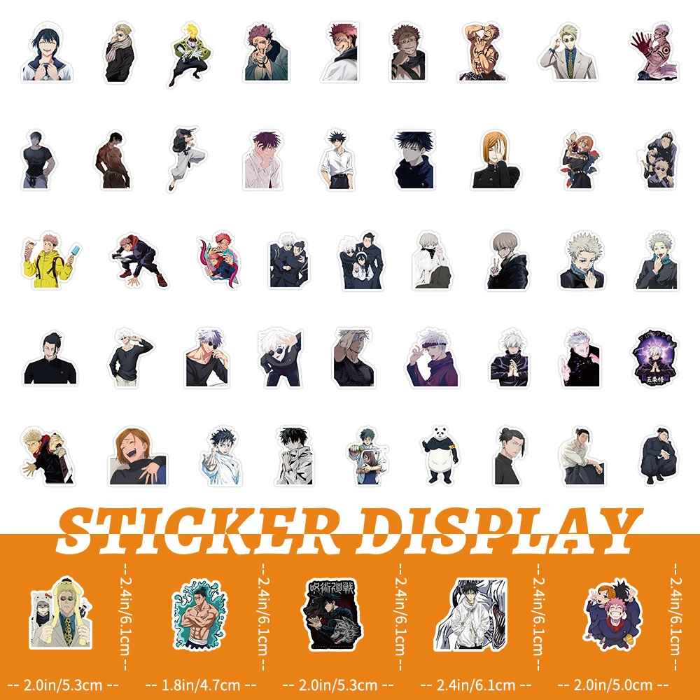 10/30/50/100pcs Jujutsu Kaisen Anime Stickers Itadori Yuji Satoru Gojo Cartoon Decal Toy DIY Laptop Skateboard Kids Cool Sticker