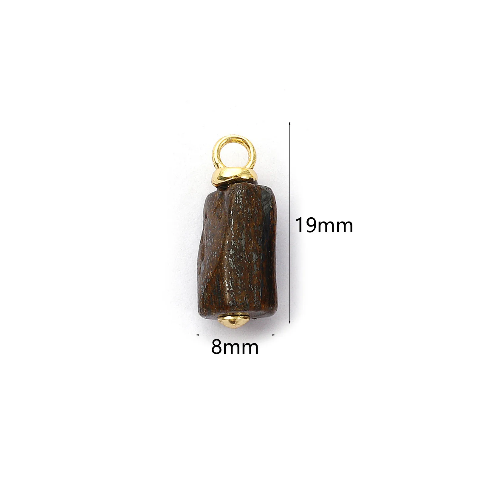 2 Stück Messing- und Naturstein-Charms, 18 Karat vergoldet, rechteckig, oval, rund, Zylinder, herzförmige Anhänger für die Herstellung von DIY-Halsketten – Detail 17