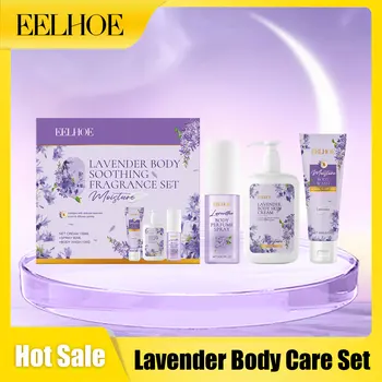 Eelhoe Set per la cura del corpo alla lavanda Mantieni la fragranza duratura e rinfrescante Pulizia profonda Riduce la rimozione della pelle esfoliante Prodotto idratante 1