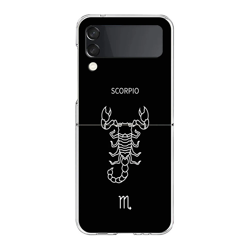 Zodiac-Inspired Clear Hard Folding Phone Case with PC Bumper