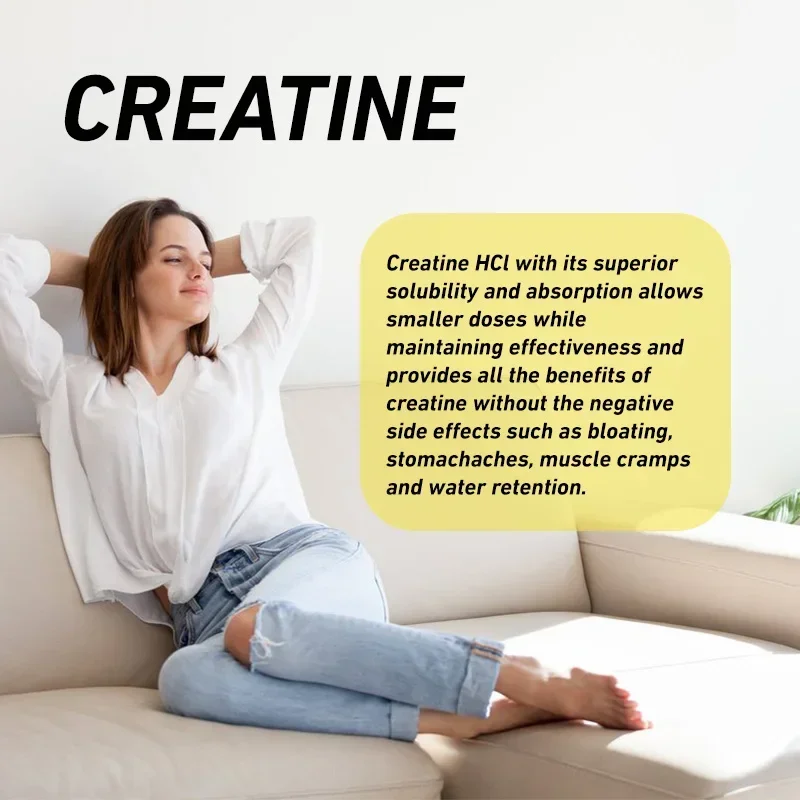 Creatine HCl-Helps with High Intensity Workouts, Boosts Energy Levels Before A Workout, Aids in Muscle Bulk and Repair