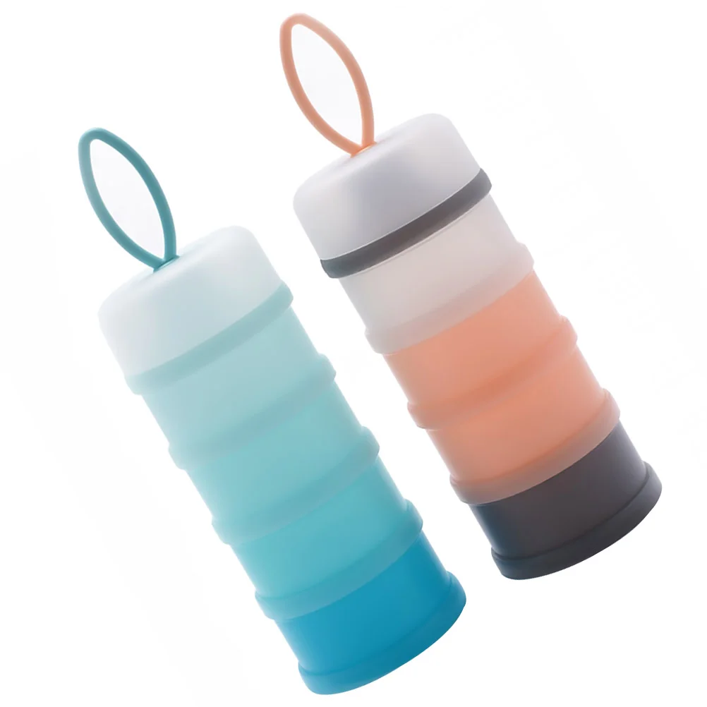 2 Pcs Milk Powder Packing Box Independent Holder Container Baby Formula Dispenser Detachable Food Pp Travel Storage Case